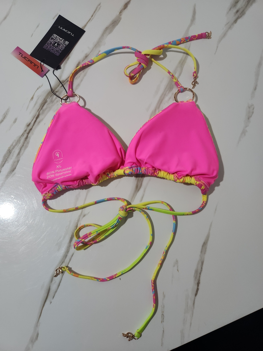 Tucann Wild Splatter Bikini Top - Pink - Picture 5 of 6